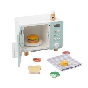 Wooden Microwave Oven Toy Electronic Play Appliance Child-Safe for Nursery