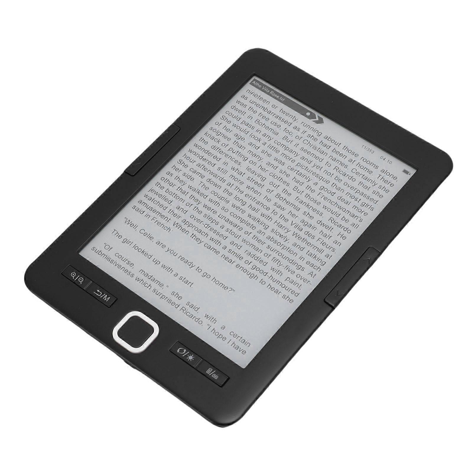 8G Portable Electronic Book Reader, 6 Inch Ink Screen E-Book Reader with Multiple Text Image Formats for Personalized Reading with   Settings