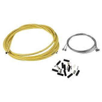 Brake Cable and Housing Set, Yellow, Universal for Road and Foldable Bikes, Metal and Plastic_lyu