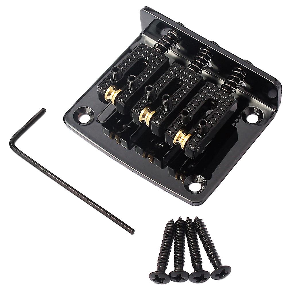 Cigar Box Guitar Parts 3 String Black Hard-tail Adjustable Bridge