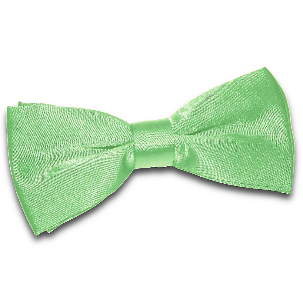 Lime Green Plain Satin Pre-Tied Bow Tie