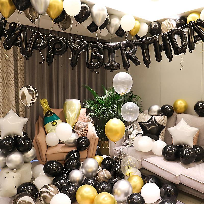 عيد ميلاد سعيد فتاة فتى رقائق الألومنيوم بالون مجموعة مشهد خلفية تخطيط الجدار ذكر الكبار حزب الديكور لوازم اللوازم