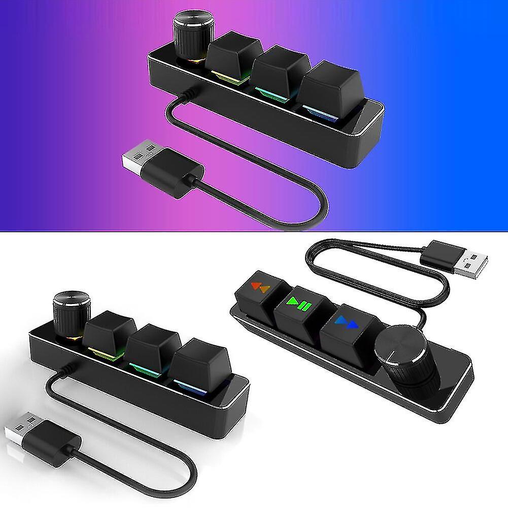 Rgb anpassat tangentbord 3 tangenter 1 knopp mekaniskt tangentbord flera tangenter fiis