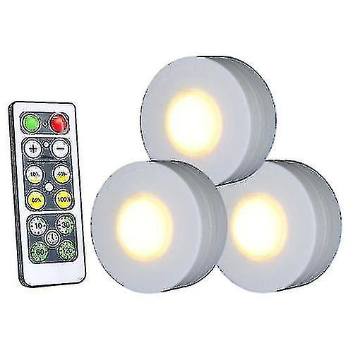 Led Under Cabinet Lamp Puck Light With Remote Control Warm Light 4000k