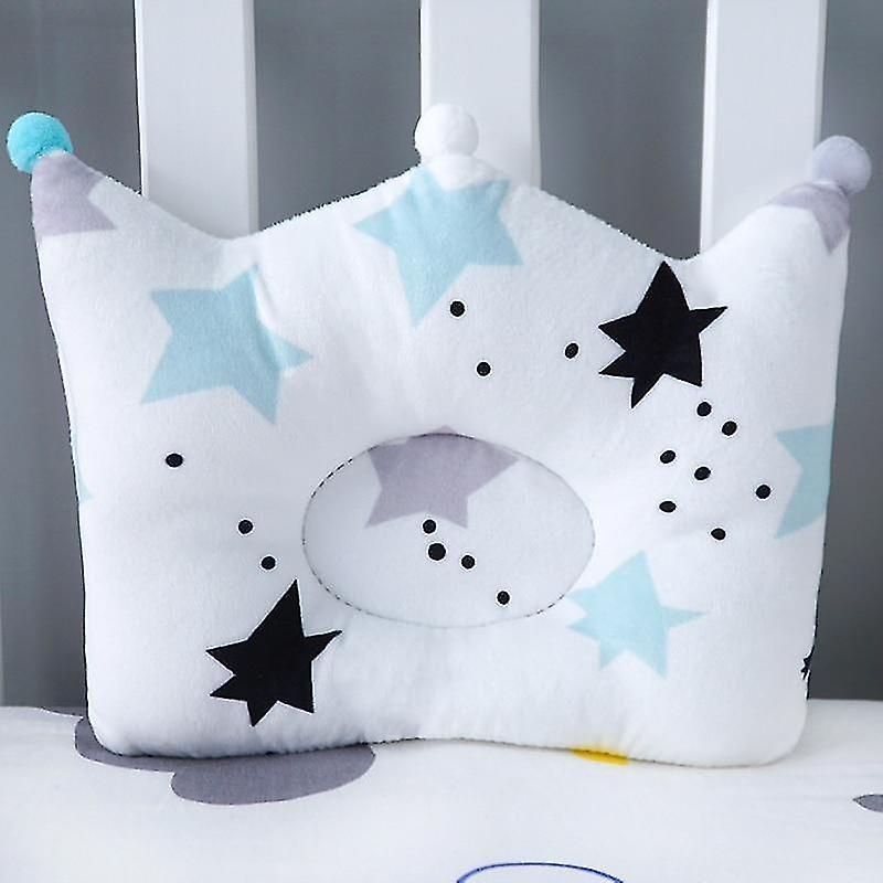 Black green star Flat Head Prevent Nursing Crown Shaped Neck Pillow