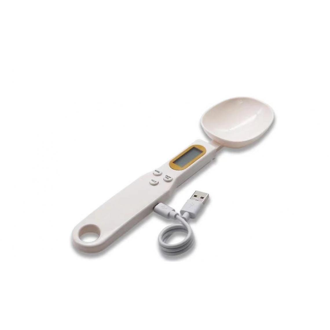 Usb Charge Measuring Spoon Gram Scale Powder Flour Kitchen Tools Electronic Digital Macro Dimension Weighing(white)