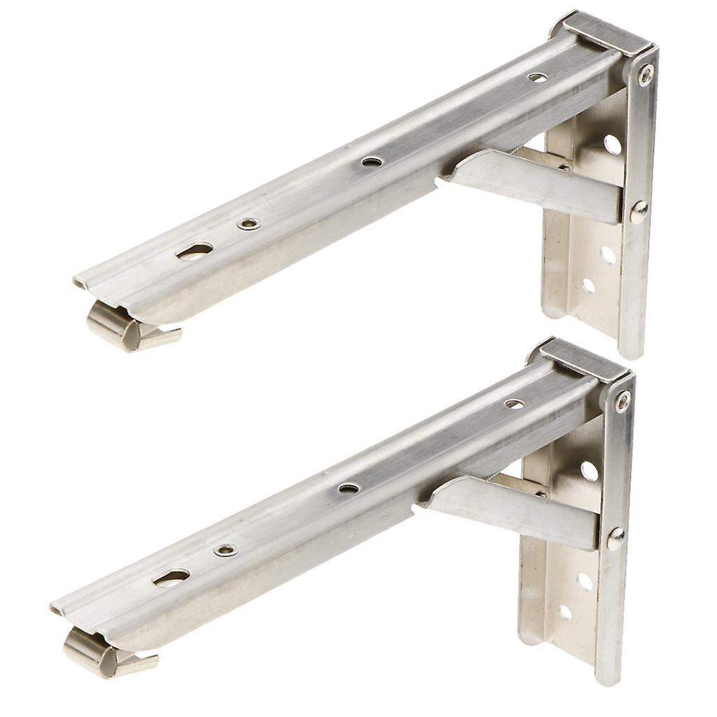 2 Pieces Folding Movable Triangle Shelving Bracket Spring Bracket 8 Inch