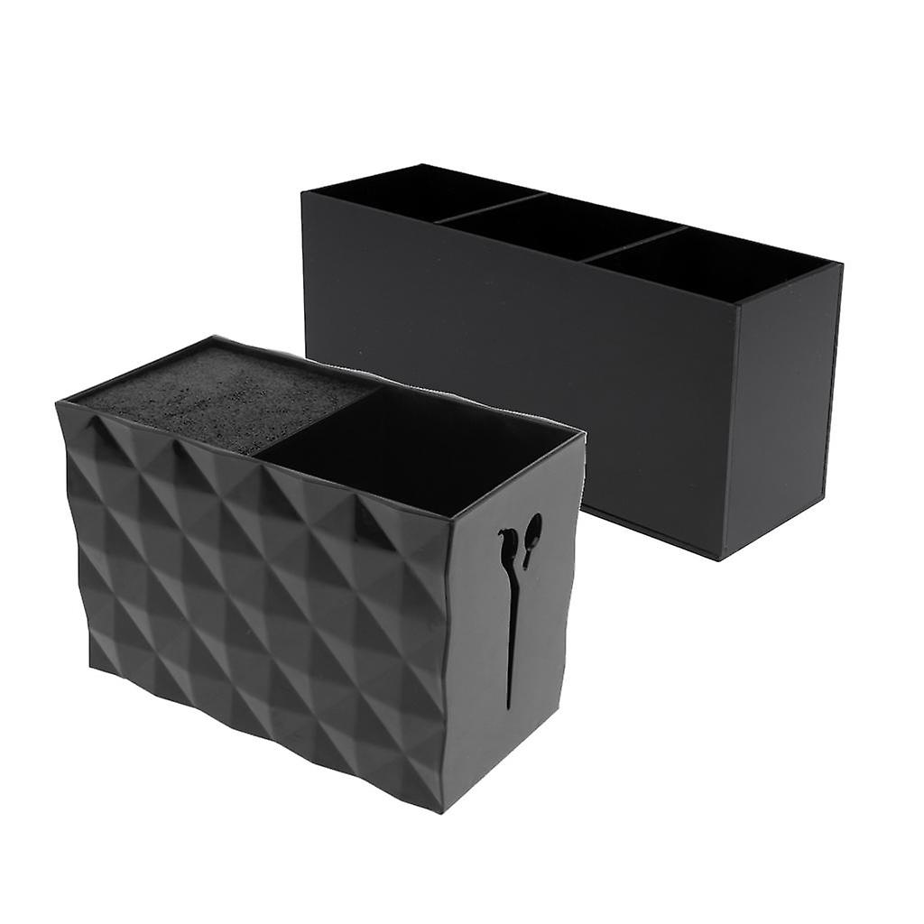2x Salon Scissors Holder Shears Comb Clips Organizer Acrylic Holder Box Case