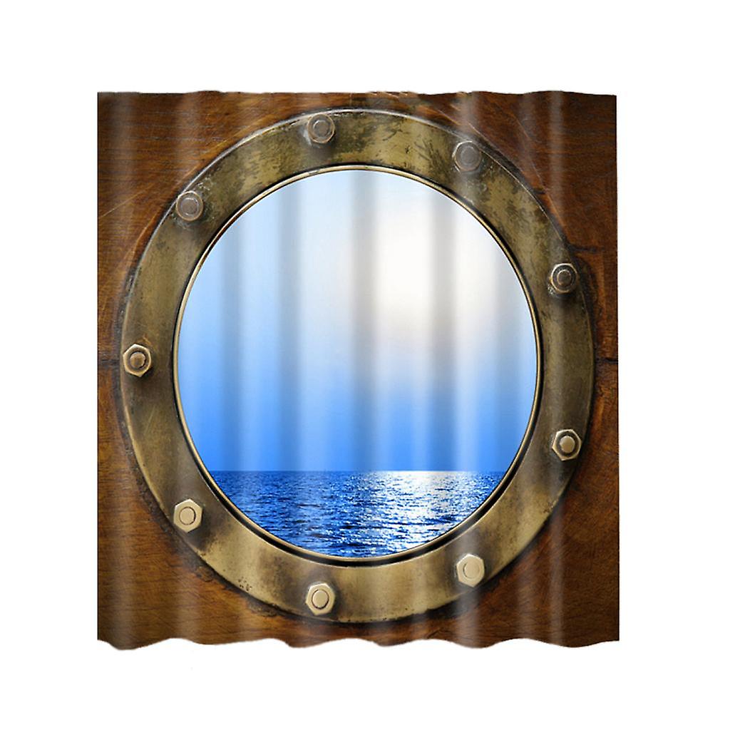 Shower Curtain Sheer Waterproof Panel Bathroom Decor w/ Hooks Portlight