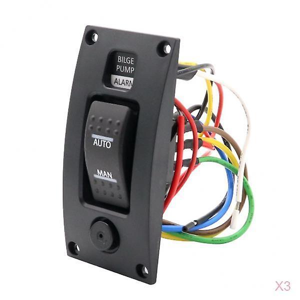 3pcs Marine Boat Bilge Pump Switch Panel Deck Cleaning Control Panel