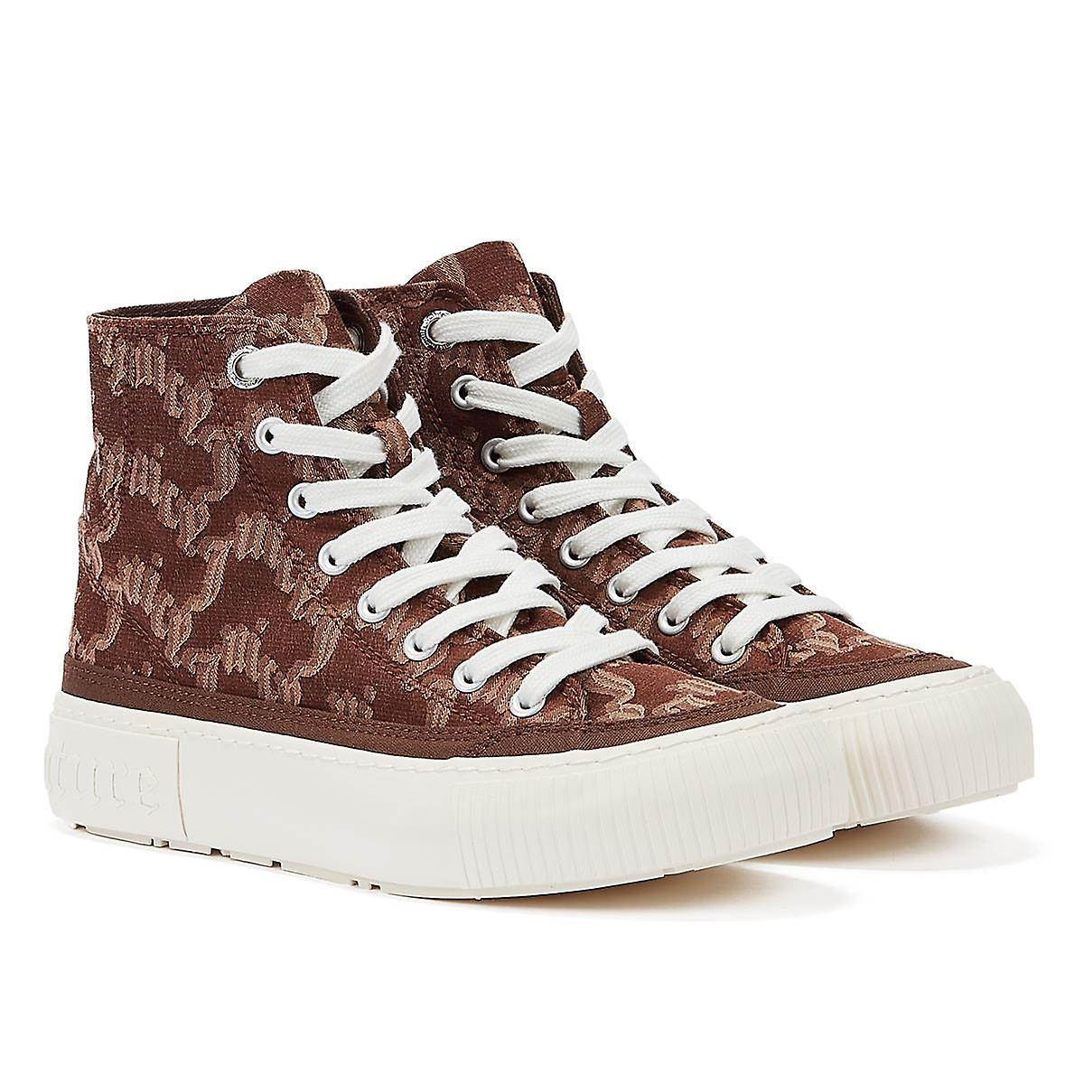 Juicy Couture Monogram Hi-Top Sneaker Women's Brown Trainers