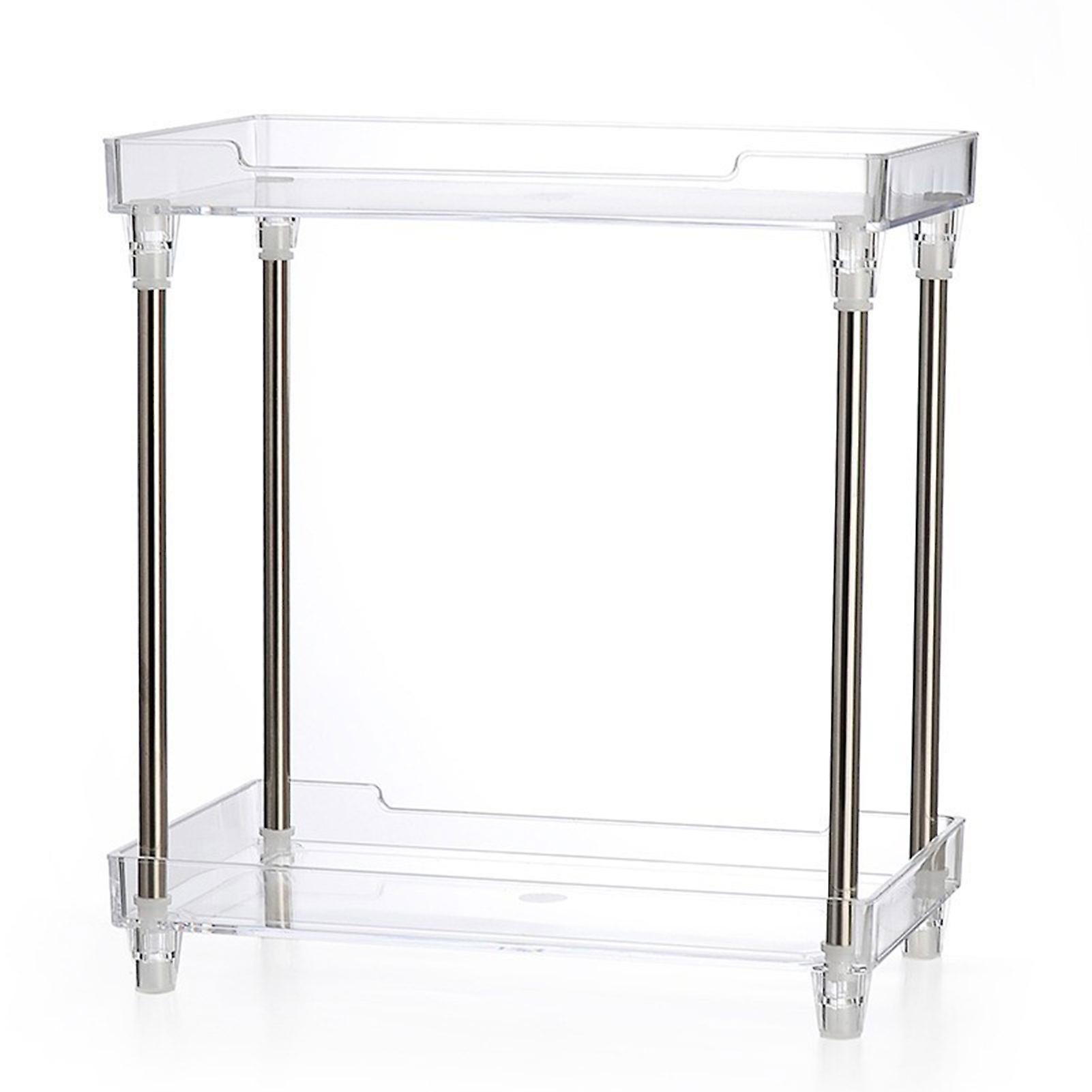 2- Tier Plastic Desktop Vanity Tray Multi Purpose Desk Organizer