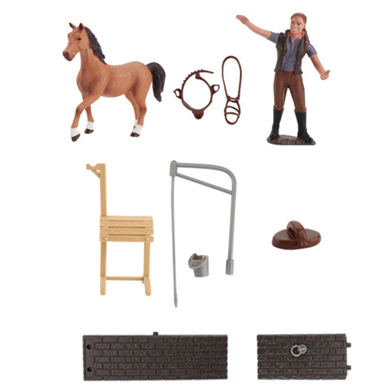 8個/セット馬洗いセットおもちゃ安全な鮮やかなPvcシミュレーションモデルのおもちゃ