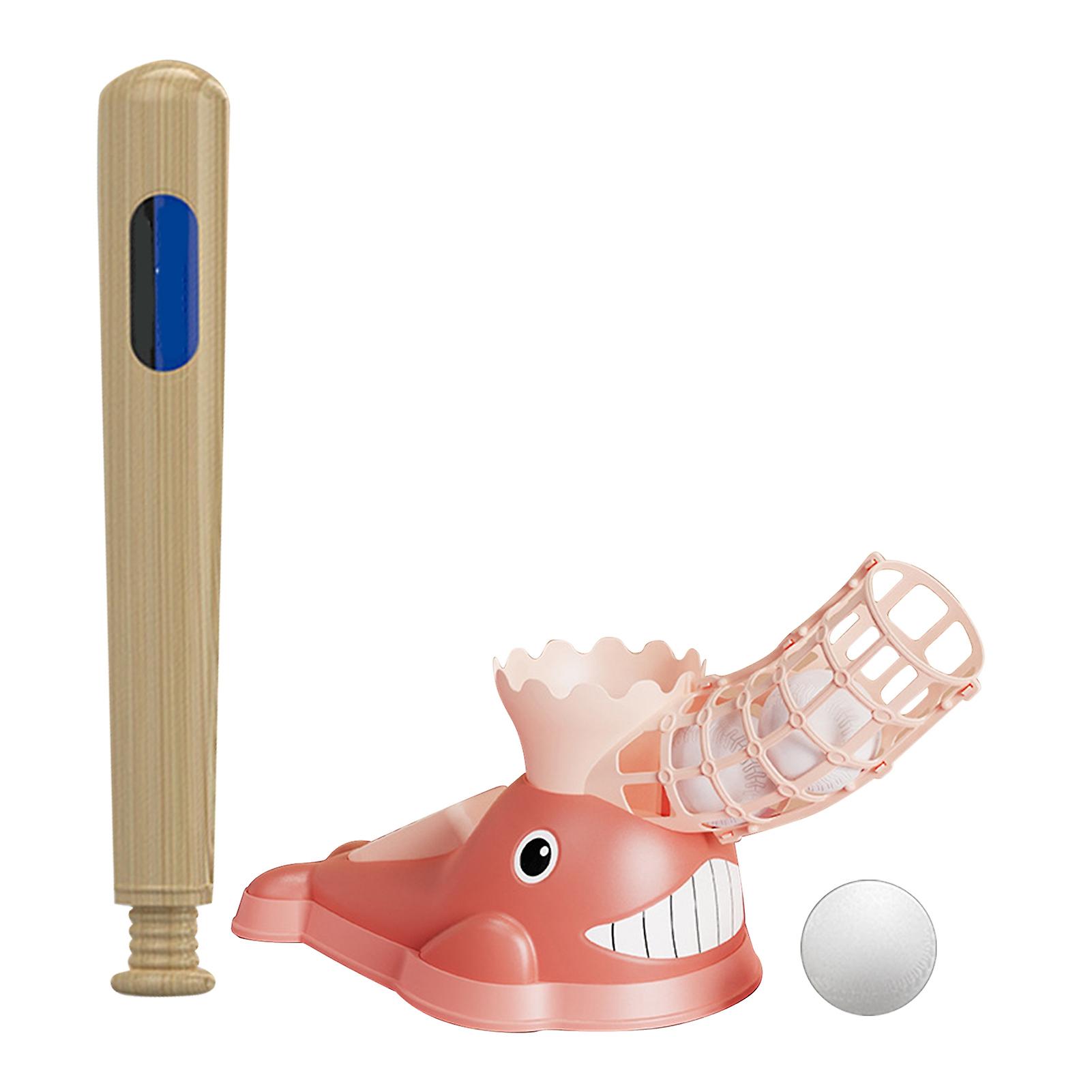 Kids Baseball Pitching Machine Foot Ejection Automatic Pitching Machine Kids Baseball Pitcher Play Set with Bat 3 Balls