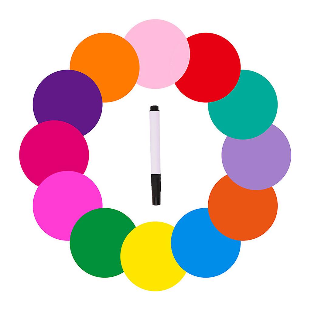 12pcs Erasable Message Board Dots Colorful Circles for Office Classroom Use