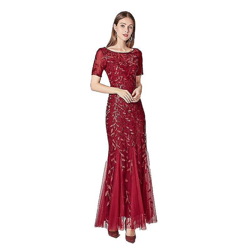 Femmes Filles Robe Confortable Slim-fit Maille Paillettes Soirée Queue de Poisson