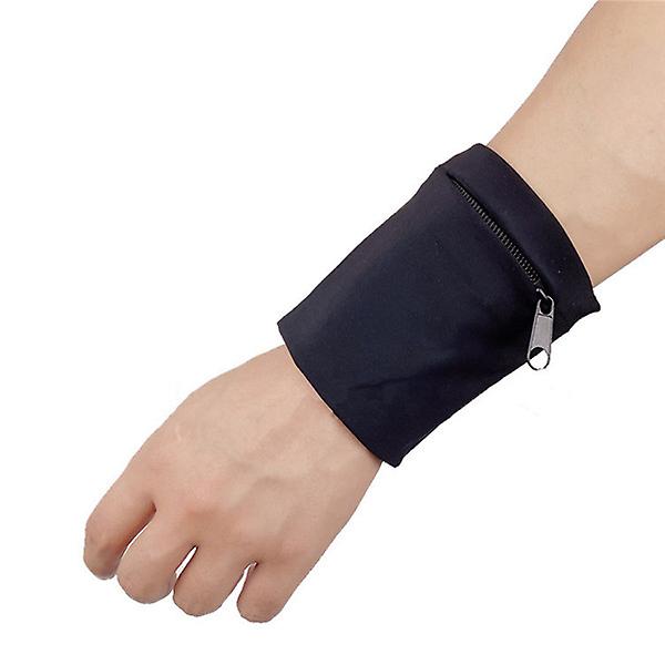 Wrist Purse Bag With Zipper Running Travel Bike Safe Sports Bag Running Gym Bike Wallet Safe Storage Wrist Support Bags-black