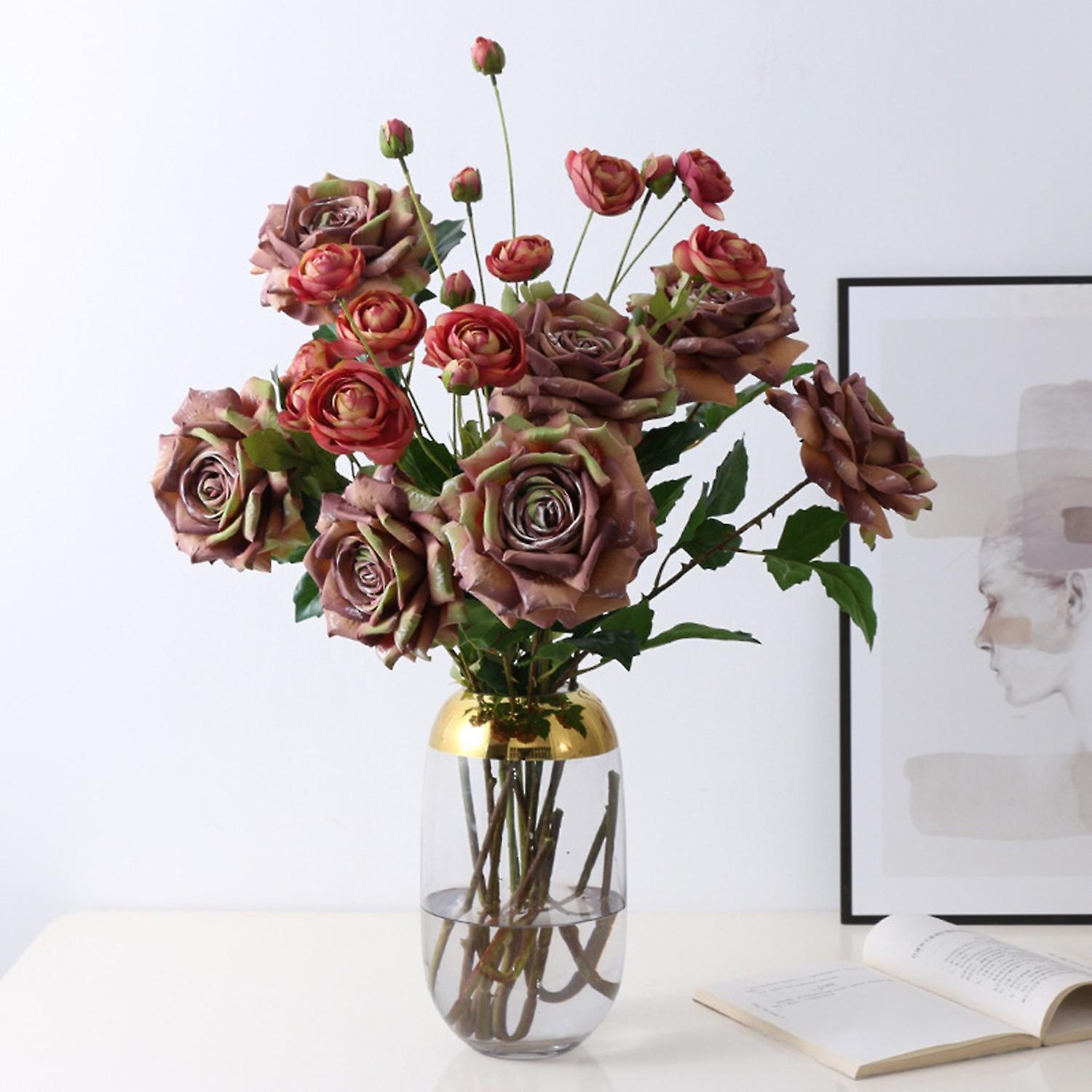 Artificial Flower Decorative Non Fade Fabric Lifelike Faux Artichoke Flower for Wedding