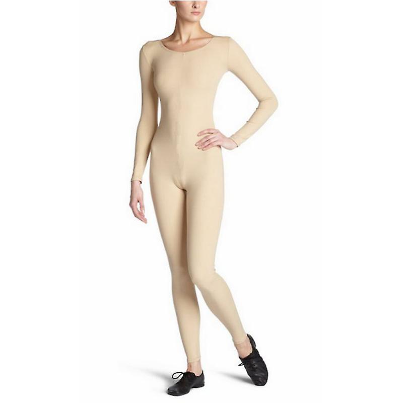 نسائي سكوب رقبة كم طويل Unitard بودي سوت زي رقص S أسود