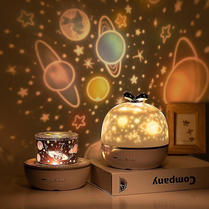 Rechargeable Star Projector Light 1W Rotatable Cute Bow Night Lamp