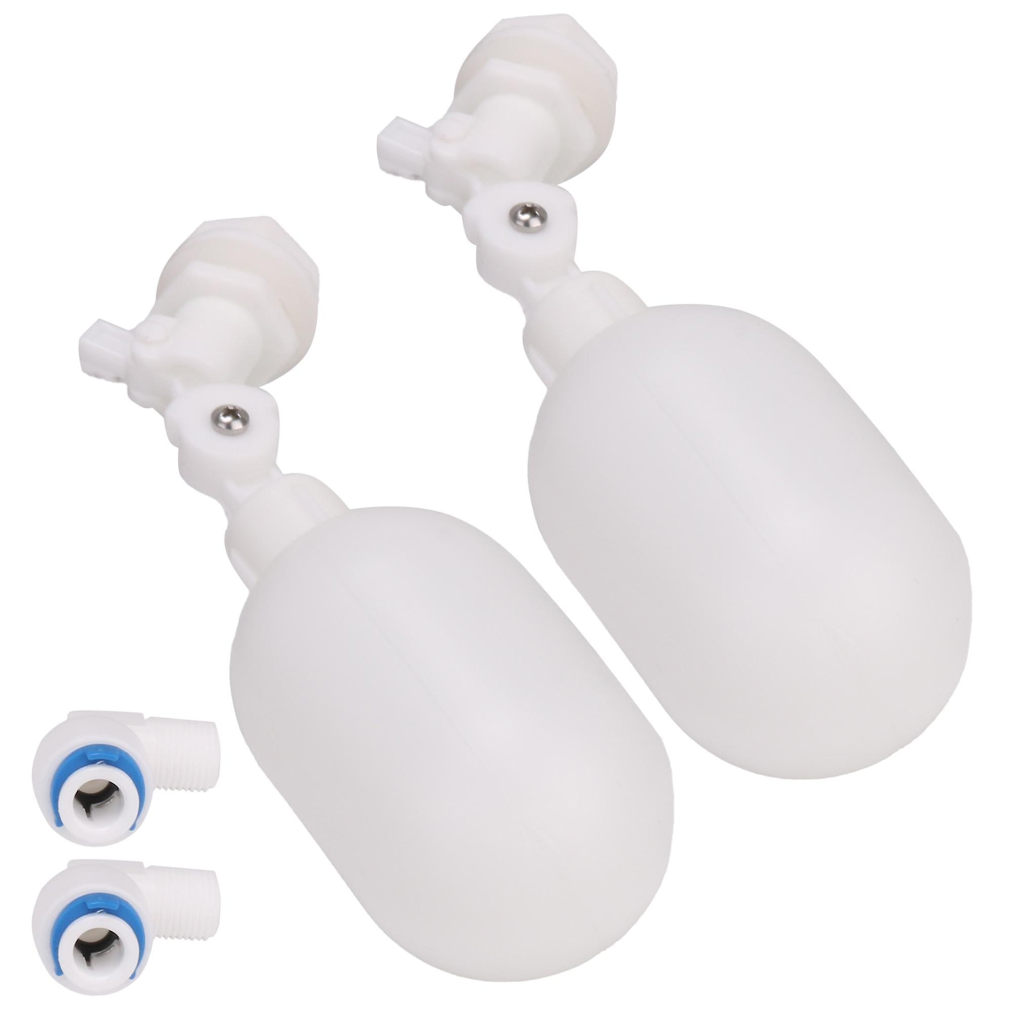 Pipe Connectors Adjustable Float Ball Valve And Connector White For Aquaculture Set Of 2