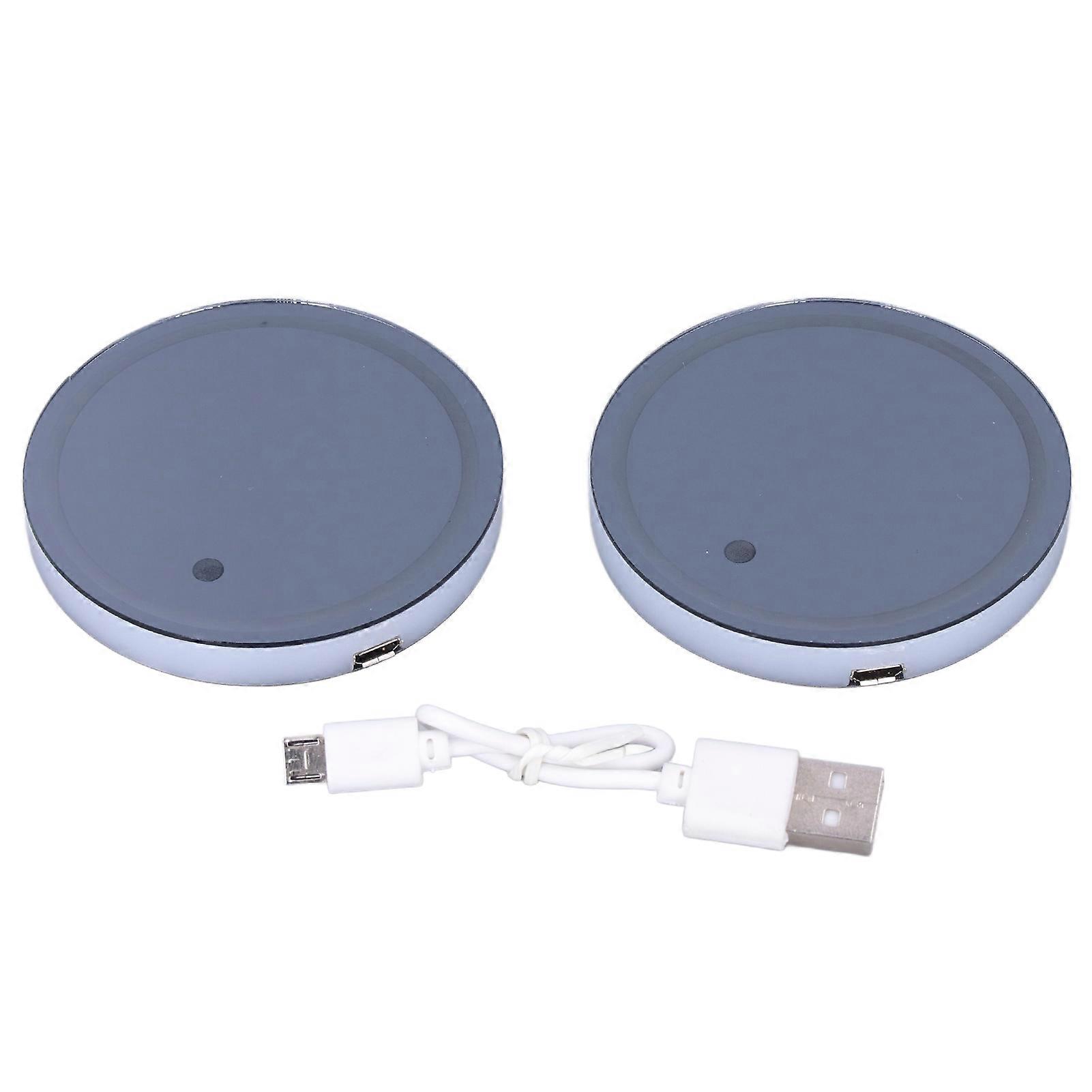 Lot de 2 tapis porte-gobelets à LED pour voiture, 7 couleurs, 3 modes, chargement USB, étanche IP67, antidérapant, universel