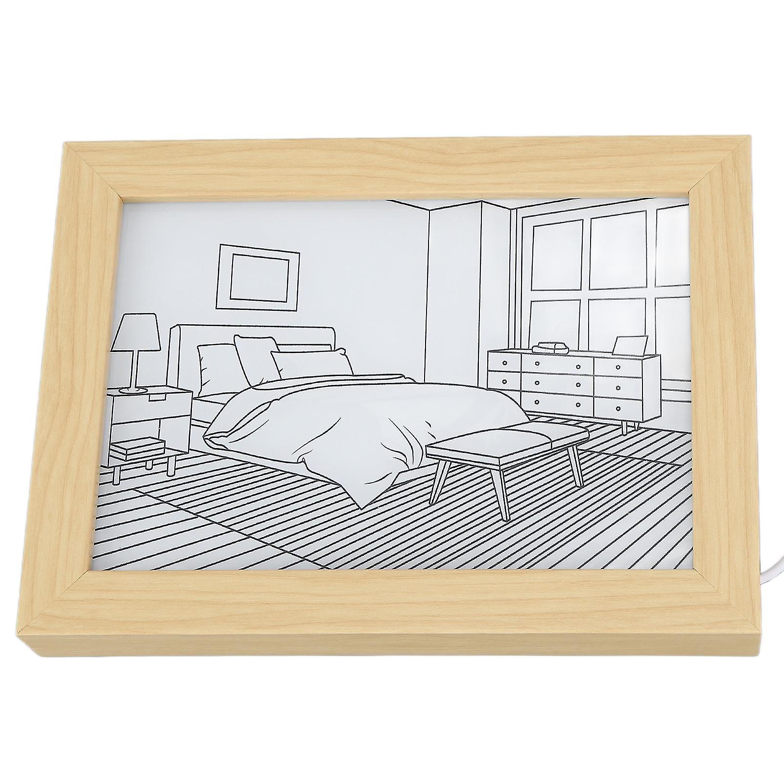 Light Up Painting LED Oświetlenie świetlne Malowanie 3 tryby oświetlenia Zasilane przez USB Drewno akrylowe DIY Oświetlenie Malowanie Dekoracja do domu Sypialnia Biuro S