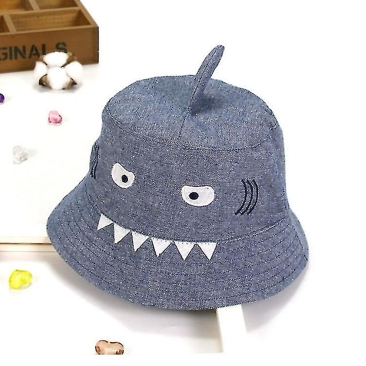 Hats Spring And Autumn Visor Shark-shaped Child Basin Hat Baby Fisherman Hat Size:54cm Dark Blue