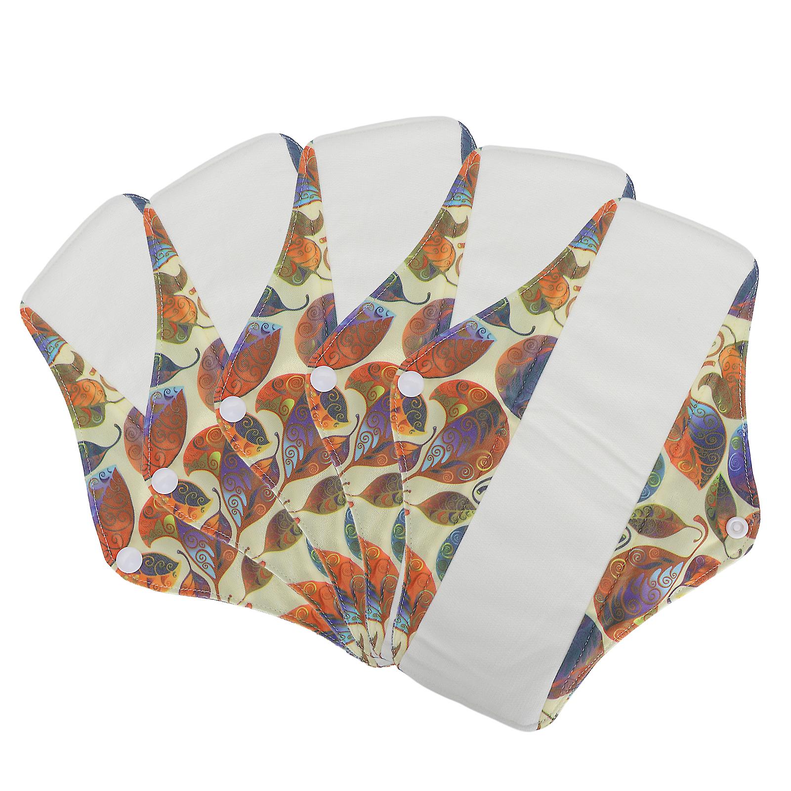 Lot de 5 serviettes hygiéniques lavables et absorbantes en pur coton, respirantes et réutilisables