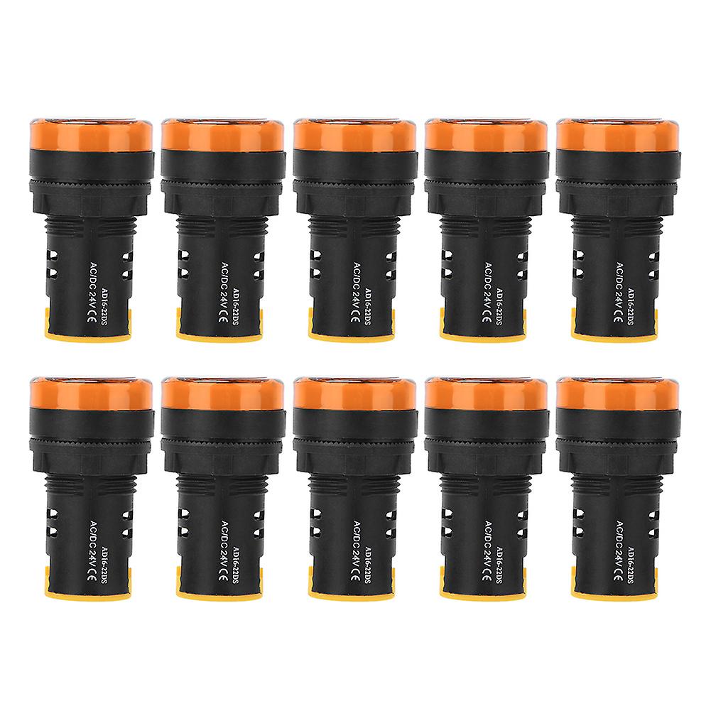 Lot de 10 voyants LED BERM à économie d'énergie, semi-conducteurs, φ22 mm, 24 V, AD16-22d S (jaune)