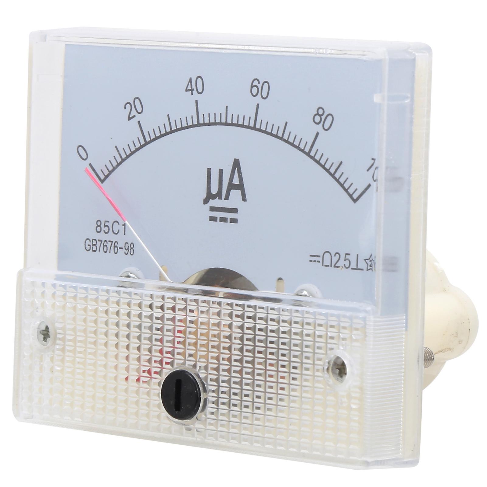 85C1 DC 0~100UA Pointer Type Ammeter Analog Current Panel Meter Measuring Instrument