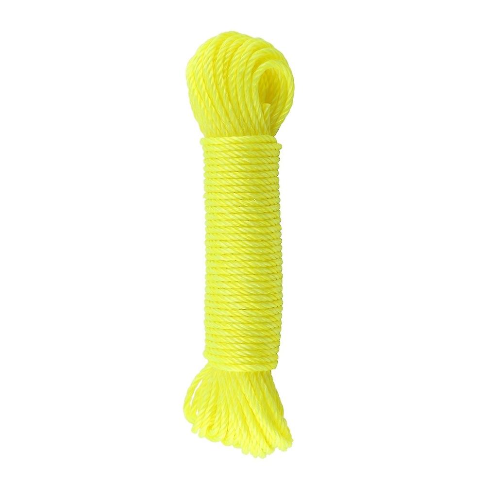 20m Nylon Rope 20m Nylon Rope Lines Cord Clothesline Garden Camping Outdoors (Yellow)