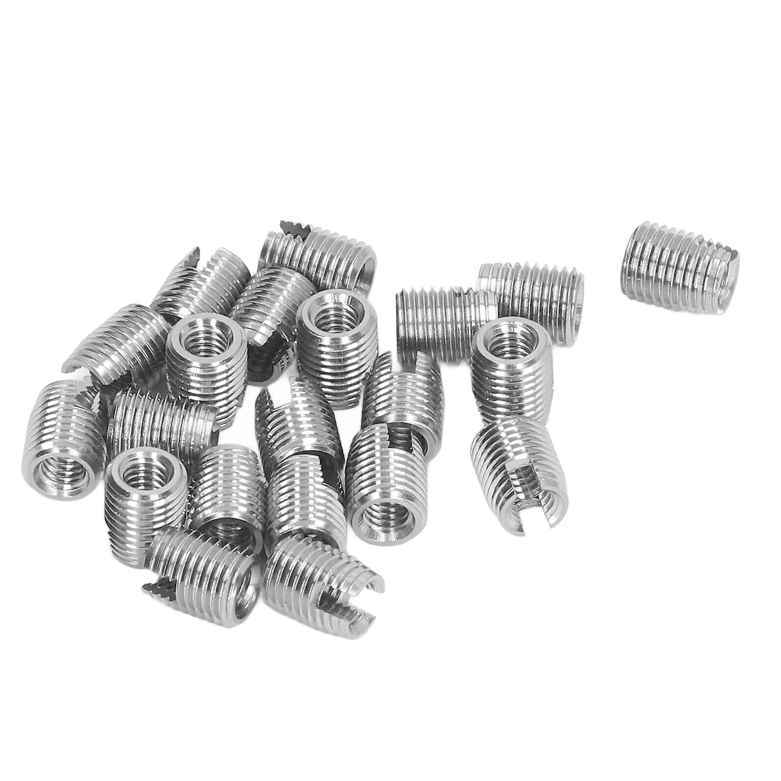 Lot de 20 inserts filetés autotaraudeurs M4 x 0,7, filetage mâle M6,5 x 0,75, filetage femelle, longueur 8 mm