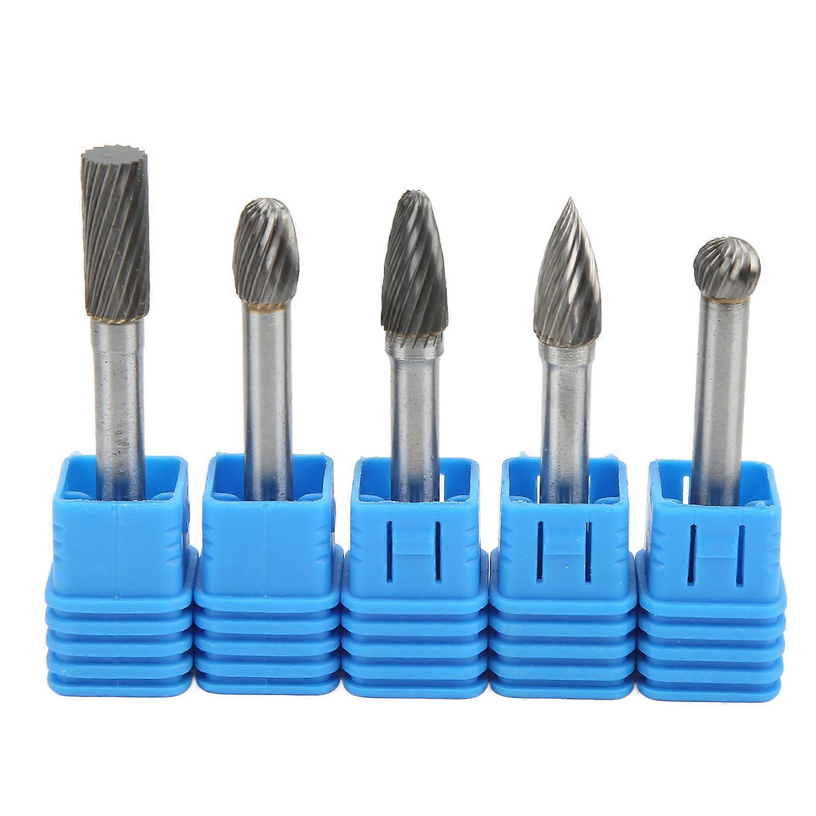Single Cut Rotary Burr File Set: Tungsten Carbide 6mm Shank for Woodworking