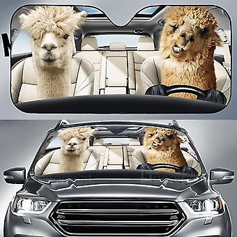Selfie kat paar zonnescherm tabby kat bestuurder voorruit zonnescherm voor auto, grappig verbazingwekkend huisdier kat auto voorruit zonnescherm ~ 18173