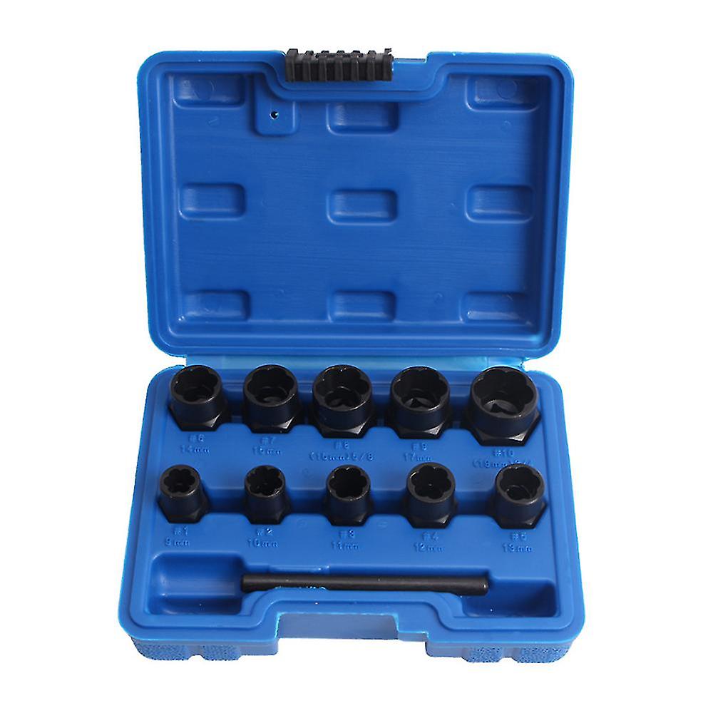 11Pcs Nut Bolt Extractor Socket Set Damaged Rusted Bolt Removal Tools
