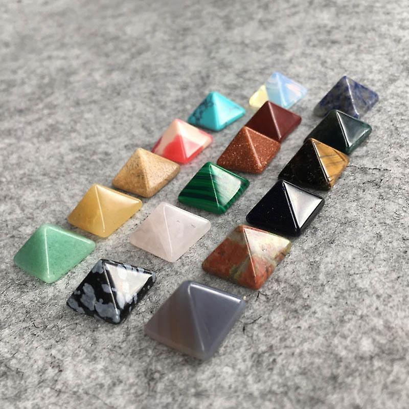 7 Pcs Crystal Pyramid Stone Crystal Gem Pyramid Engraved Pyramid Shaped Chakra Stone
