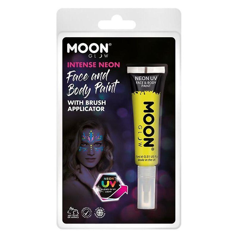 Moon Glow Intense Neon Uv Face Paint Clamshell, With Brush Applicator, 15ml M03154