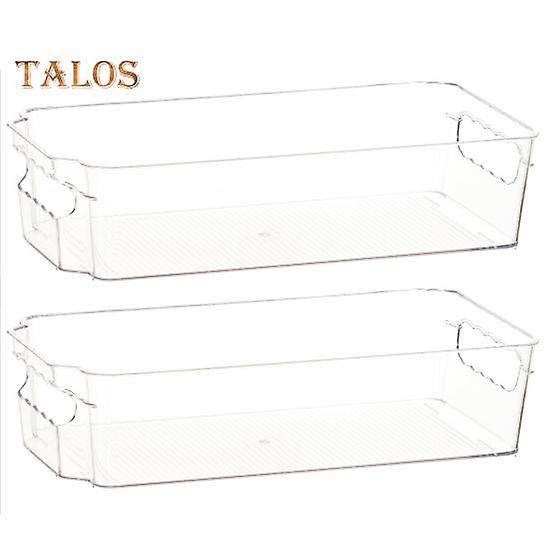 2/4 Pcs Fridge Storage Box Transparent with Handle Stackable Fruit Vegetable Can Container Bathroom Toiletry Organizer Fridge Organization Case