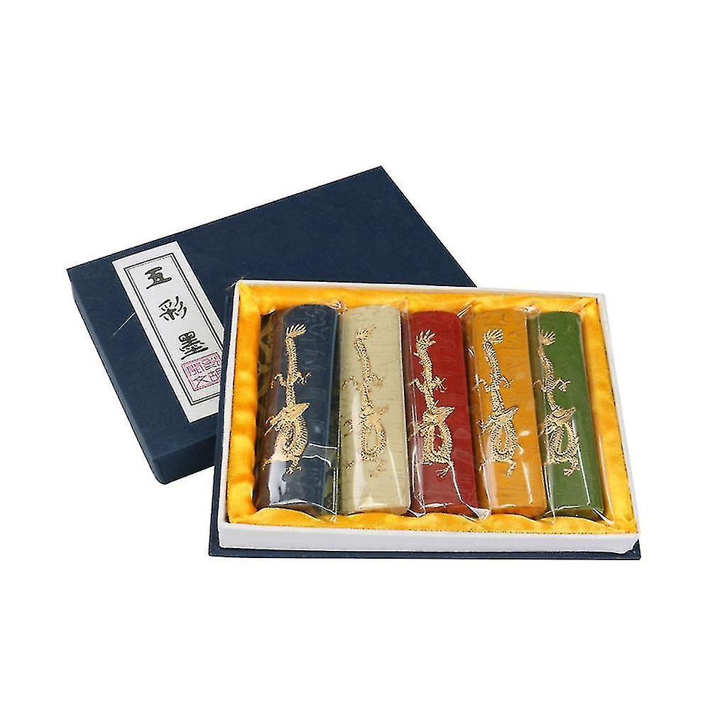 5pcs Quality Colored Ink Sticks 5 Colors Ink Blocks Blue Green Red White Yellow
