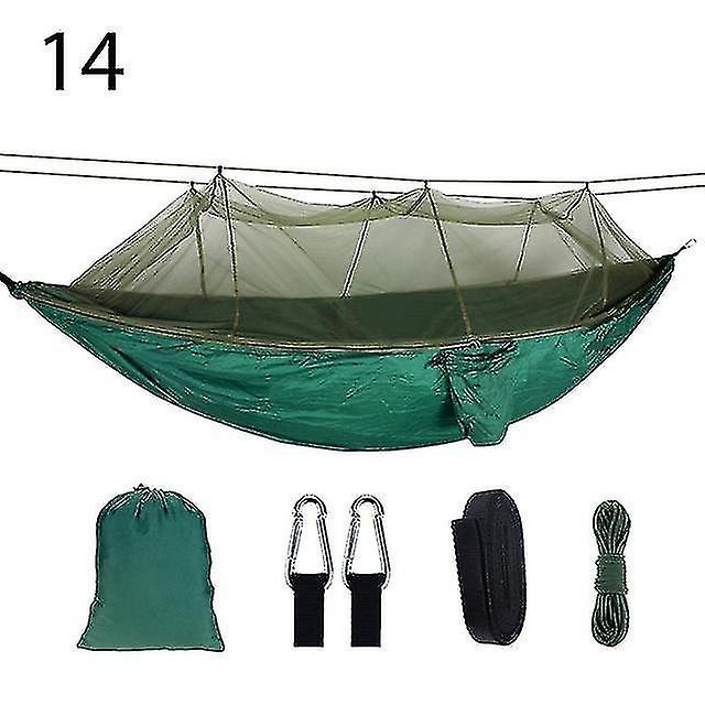 Hammocks 2 Person Portable Outdoor Camping Hammock With Mosquito Net High Strength Parachute Fabric Hanging Dh76586