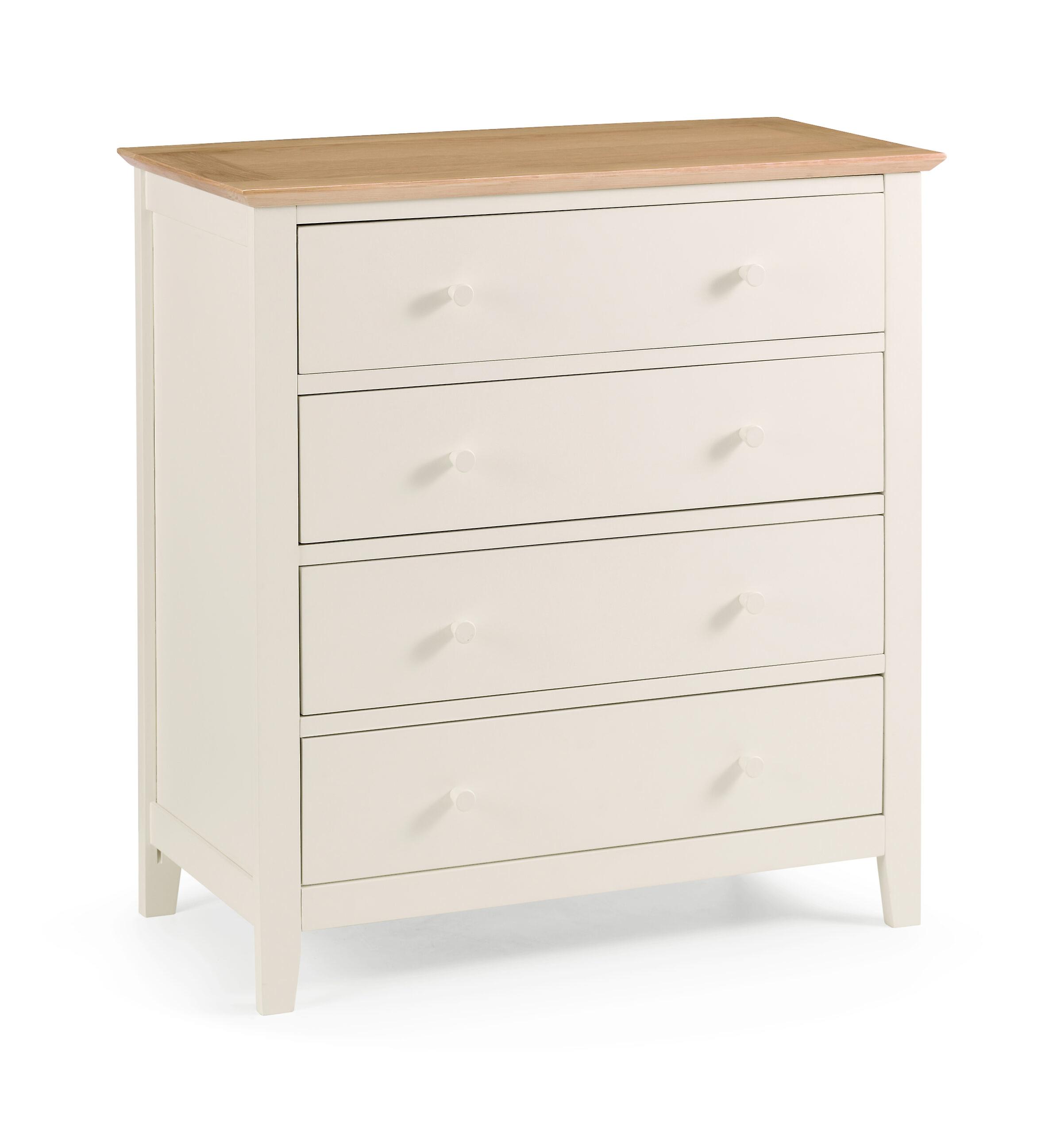 Palermo Shaker Ivory/Oak 4 Drawer Chest