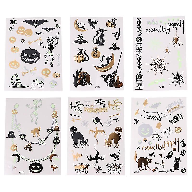 6pcs Halloween Theme Sticker For Halloween Decorations