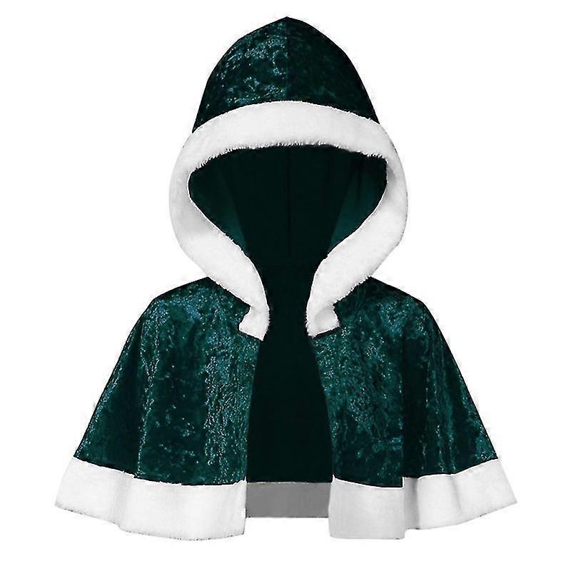 عباءة خضراء داكنة لعب الأدوار المخملية قصيرة كيب المرحلة زي