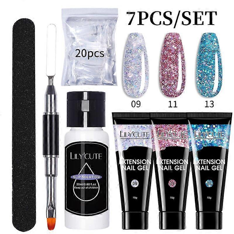 Extension Gel Nail Set All For Quick Extension Manicure Set Finger Extend Mold Nail Brush Nails Tool Kit7-7