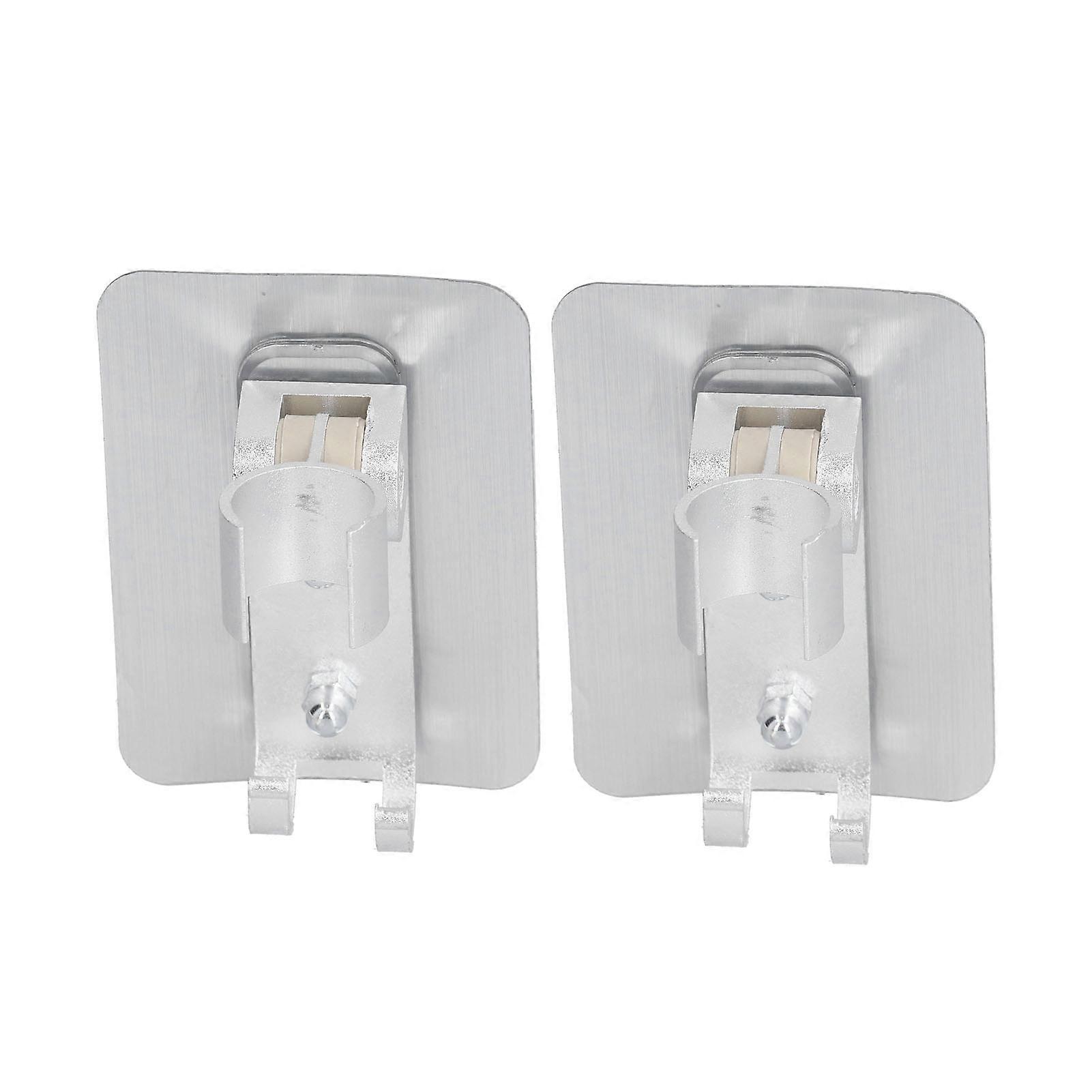 2pcs Wall Mounted Shower Head Holder Strong Adhesive Handheld Shower Head Bracket For Bathroom