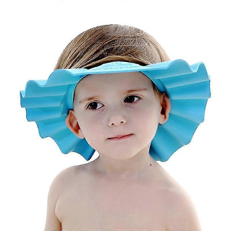 Regolabile- Shampoo Cap Visiera da bagno, Head Stuff Ear Protection blu