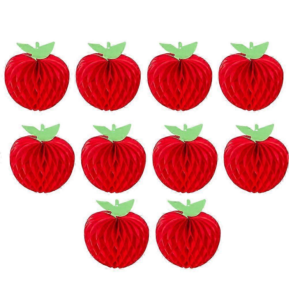 10個20cmペーパーアップルハニカム装飾ファンセット壁掛けハニカムボール形状ペンダントパーティー用品屋内および屋外パーティー用品用