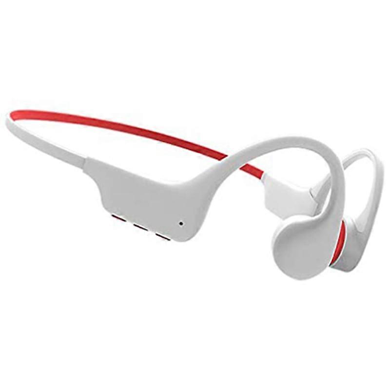 SOUNDER X6 Bone Conduction Bluetooth Headset Wireless Headphone Waterproof Earphone - White+Red