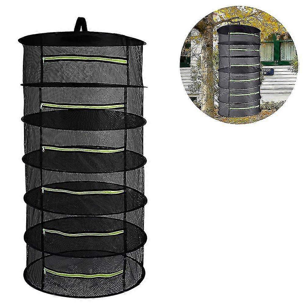 4/6 Layer Mesh Plant Drying Net, Hanging Foldable Net, Black Herbal Drying Net With Zipper